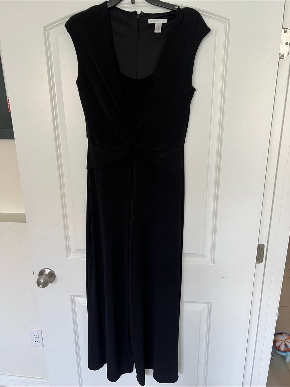 London Times Black Twist-Front Maxi Dress